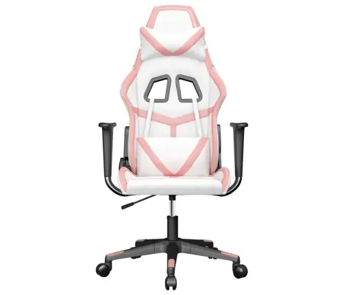 Masažinė Žaidimų Kėdė, Baltos Ir Rožinės Spalvos, Dirbtinė Oda