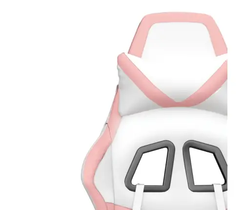 Masažinė Žaidimų Kėdė, Baltos Ir Rožinės Spalvos, Dirbtinė Oda