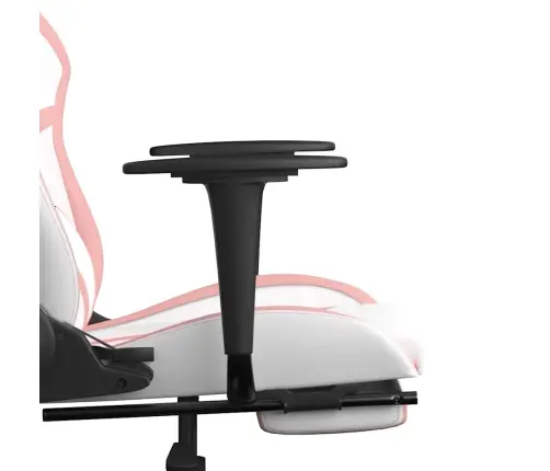 Masāžas Datorkrēsls Ar Kāju Balstu, Balta Un Rozā Mākslīgā Āda Vidaxl