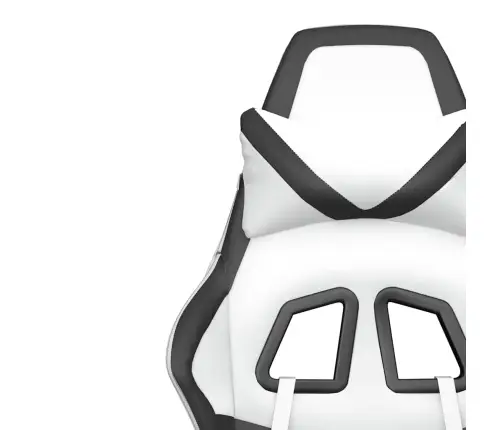 Masāžas Datorkrēsls Ar Kāju Balstu, Balta Un Melna Mākslīgā Āda Vidaxl