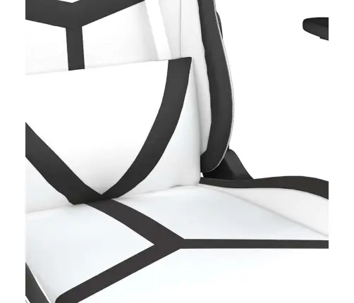 Masāžas Datorkrēsls Ar Kāju Balstu, Balta Un Melna Mākslīgā Āda Vidaxl