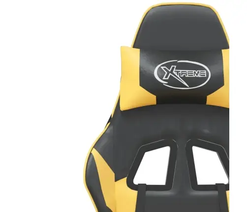 Masāžas Datorspēļu Krēsls, Melna Un Zeltaina Mākslīgā Āda Vidaxl