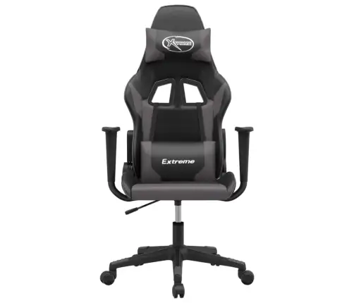 Masažinė Žaidimų Kėdė, Juodos Ir Pilkos Spalvos, Dirbtinė Oda