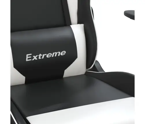 Masažinė Žaidimų Kėdė, Juodos Ir Baltos Spalvos, Dirbtinė Oda