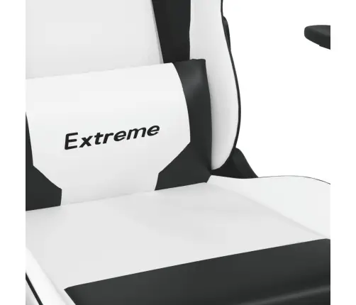 Masāžas Datorspēļu Krēsls, Balta Un Melna Mākslīgā Āda Vidaxl