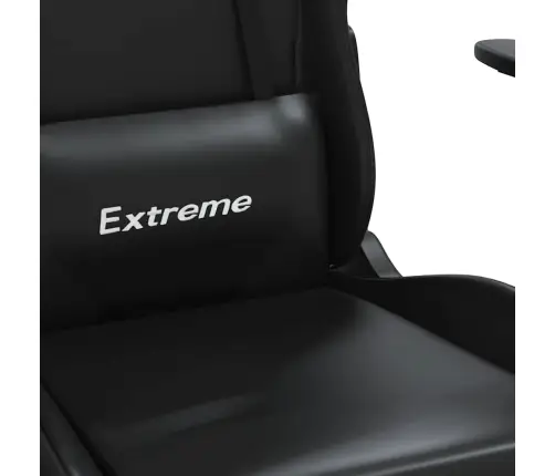 Masāžas Datorspēļu Krēsls Ar Kāju Balstu, Melna Mākslīgā Āda Vidaxl