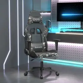 Masāžas Datorspēļu Krēsls, Melna Un Kamuflāžas Mākslīgā Āda Vidaxl