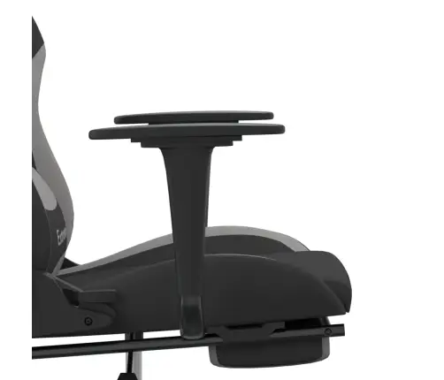 Masāžas Datorkrēsls Ar Kāju Balstu, Melns, Gaiši Pelēks Audums Vidaxl