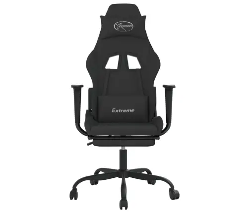 Masāžas Datorspēļu Krēsls Ar Kāju Balstu, Melns Audums Vidaxl