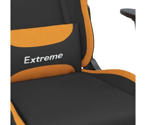 Masāžas Datorspēļu Krēsls Ar Kāju Balstu, Melns, Oranžs Audums Vidaxl