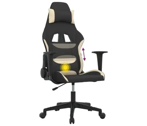 Massaažiga Mänguritool, Must Ja Kreemjas, Kangas