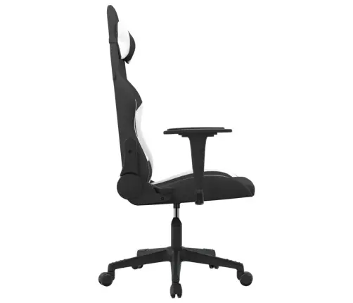 Masažinė Žaidimų Kėdė, Juodos Ir Baltos Spalvos, Audinys