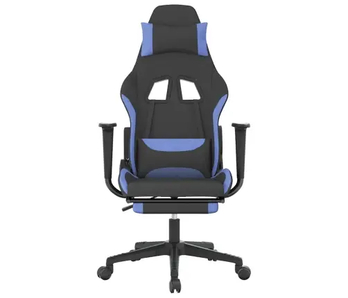 Masāžas Datorspēļu Krēsls Ar Kāju Balstu, Melns Un Zils Audums Vidaxl