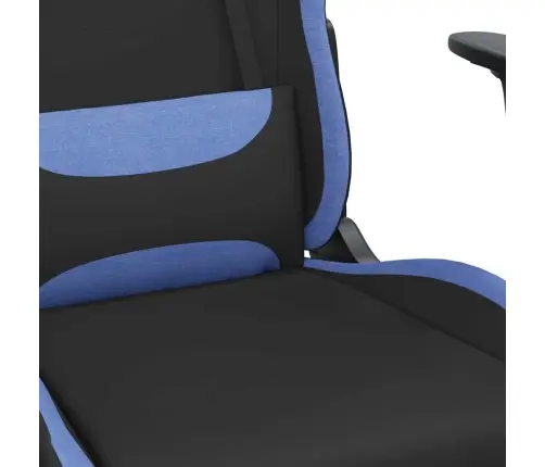 Masāžas Datorspēļu Krēsls Ar Kāju Balstu, Melns Un Zils Audums Vidaxl