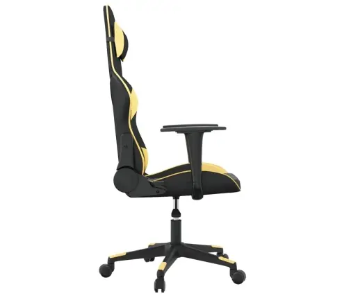 Masāžas Datorspēļu Krēsls, Melna Un Zeltaina Mākslīgā Āda Vidaxl