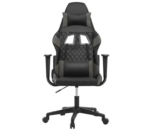 Masažinė Žaidimų Kėdė, Juodos Ir Pilkos Spalvos, Dirbtinė Oda