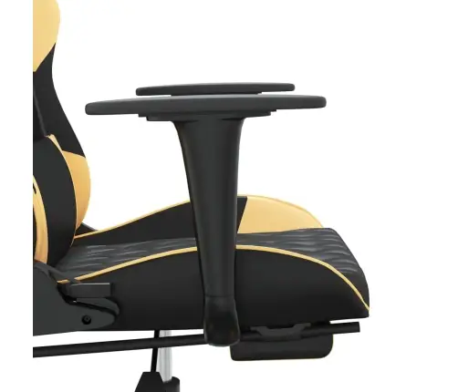 Masāžas Datorspēļu Krēsls, Melna Un Zeltaina Mākslīgā Āda Vidaxl