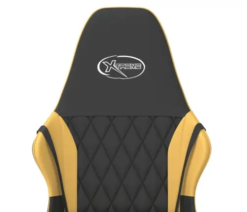 Masāžas Datorspēļu Krēsls, Melna Un Zeltaina Mākslīgā Āda Vidaxl