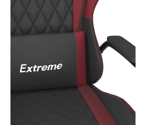 Masāžas Datorspēļu Krēsls, Melna Un Vīnsarkana Mākslīgā Āda Vidaxl