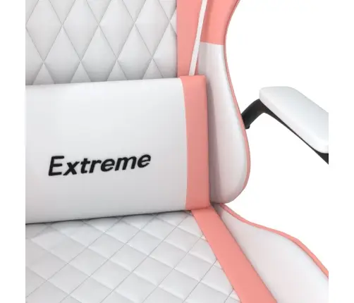 Masāžas Datorspēļu Krēsls, Balta Un Rozā Mākslīgā Āda Vidaxl