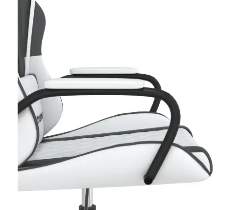 Masāžas Datorspēļu Krēsls, Balta Un Melna Mākslīgā Āda Vidaxl