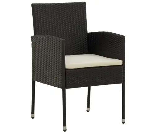 Lauko Valgomojo Komplektas, 5 Dalių, Juodas, Poliratanas