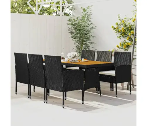 7-Daļīgs Dārza Mēbeļu Komplekts, Melna Pe Rotangpalma Vidaxl