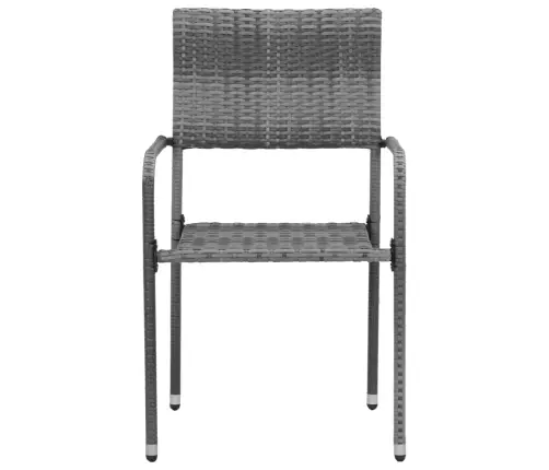 Lauko Valgomojo Baldų Komplektas, 9 Dalių, Pilkas, Poliratanas