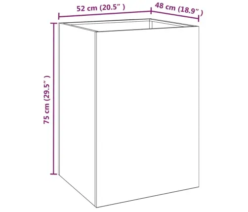Dārza Puķu Kaste, 52X48X75 Cm, Kortena Tērauds Vidaxl