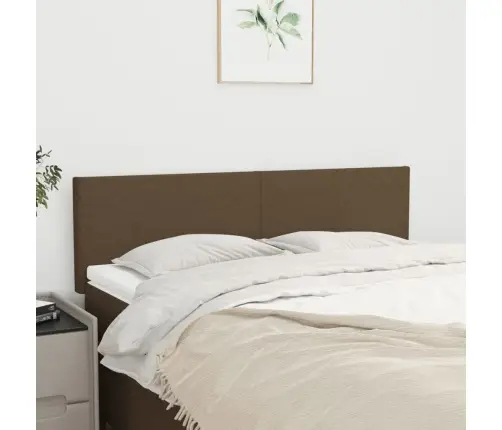 Gultas Galvgaļi, 2 Gab., 72X5X78/88 Cm, Tumši Brūns Audums Vidaxl