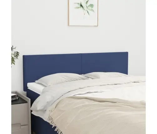 Gultas Galvgaļi, 2 Gab., 72X5X78/88 Cm, Zils Audums Vidaxl