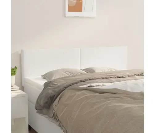 Gultas Galvgaļi, 2 Gab., 72X5X78/88 Cm, Balta Mākslīgā Āda Vidaxl