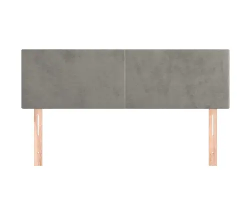 Gultas Galvgaļi, 2 Gab., 72X5X78/88 Cm, Gaiši Pelēks Samts Vidaxl