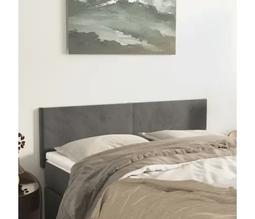 Gultas Galvgaļi, 2 Gab., 72X5X78/88 Cm, Tumši Pelēks Samts Vidaxl
