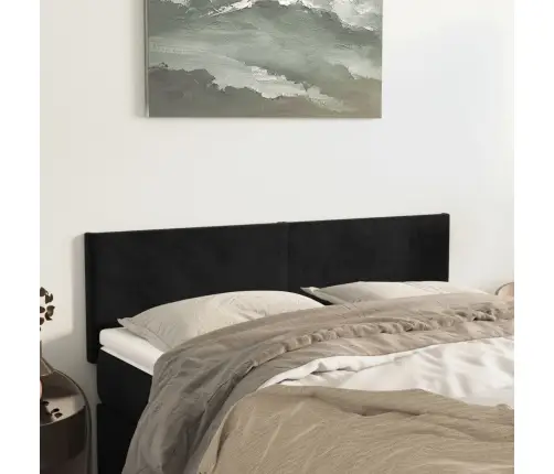 Voodipeatsid 2 Tk, Must, 72X5X78/88 cm Samet