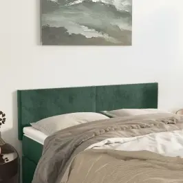 Gultas Galvgaļi, 2 Gab., 72X5X78/88 Cm, Tumši Zaļš Samts Vidaxl