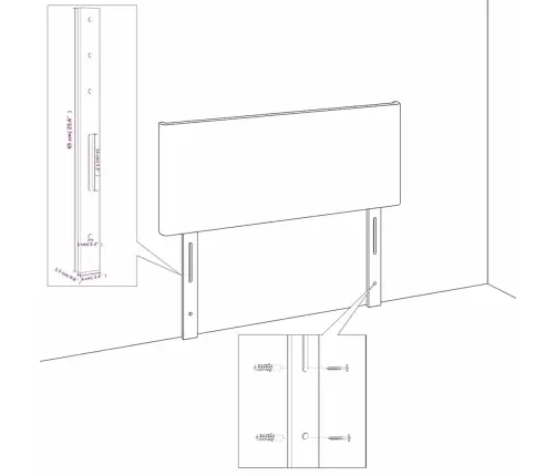 Voodipeatsid 2 Tk, Tumesinine, 72X5X78/88 cm Samet