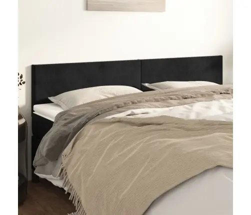 Voodipeatsid 2 Tk, Must, 90X5X78/88 cm Samet