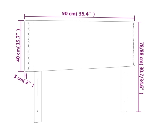 Gultas Galvgalis, 90X5X78/88 Cm, Tumši Pelēks Audums Vidaxl