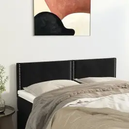 Gultas Galvgaļi, 2 Gab., 72X5X78/88 Cm, Melns Samts Vidaxl