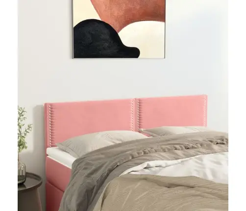 Voodipeatsid 2 Tk, Roosa, 72X5X78/88 cm Samet