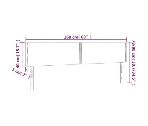 Voodipeatsid 2 Tk, Hall, 80X5X78/88 cm Kunstnahk