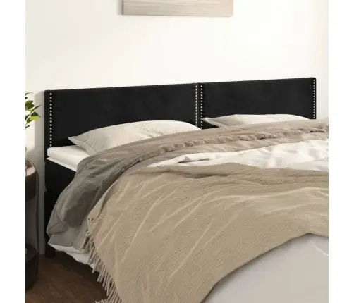 Voodipeatsid 2 Tk, Must, 90X5X78/88 cm Samet