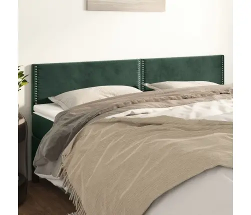 Voodipeatsid 2 Tk, Tumeroheline, 90X5X78/88 cm Samet