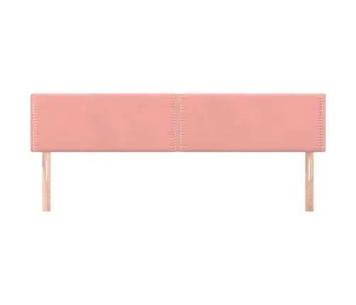 Gultas Galvgaļi, 2 Gab., 90X5X78/88 Cm, Rozā Samts Vidaxl