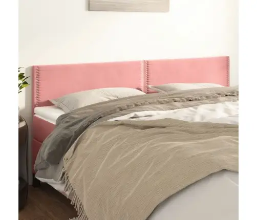 Gultas Galvgaļi, 2 Gab., 90X5X78/88 Cm, Rozā Samts Vidaxl