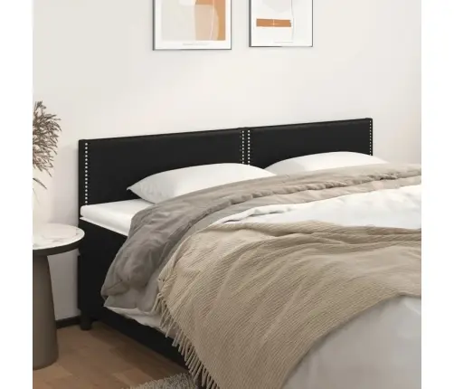 Gultas Galvgaļi, 2 Gab., 100X5X78/88 Cm, Melna Mākslīgā Āda Vidaxl