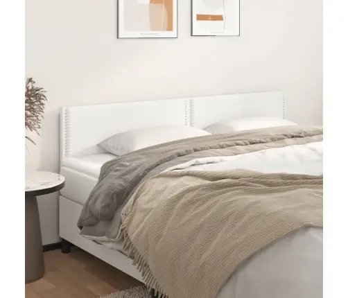 Gultas Galvgaļi, 2 Gab., 100X5X78/88 Cm, Balta Mākslīgā Āda Vidaxl