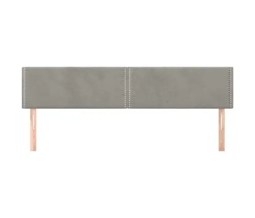 Voodipeatsid 2 Tk, Helehall, 100X5X78/88 cm Samet