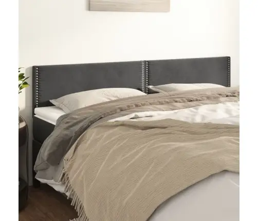 Voodipeatsid 2 Tk, Tumehall, 100X5X78/88 cm Samet